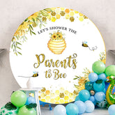 Aperturee - Little Yellow Glitter Bee Baby Shower Backdrop